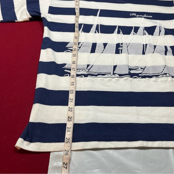 Holland America BOAT single Stitch VTG CRUISE T SHIRT STRIPED nautical Sailing L - Picture 4 of 15